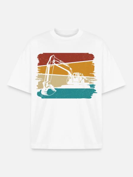 Excavatrice - T-shirt unisexe boxy épais biologique Stanley/Stella - blanc