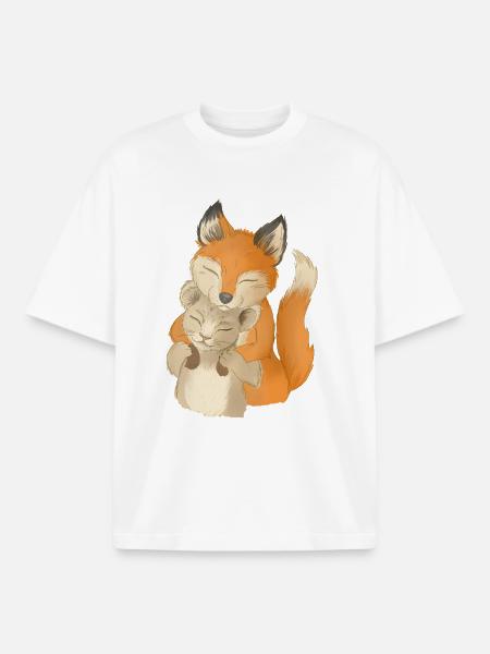 Verspielte Waldtiere Harmonie - Boxy Heavyweight Unisex Organic T-Shirt von Stanley/Stella - Weiß