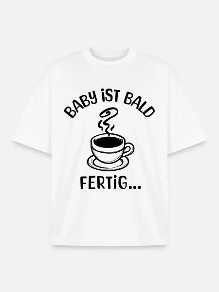 Schwangerschaft Babybauch Schwanger Statement - Boxy Heavyweight Unisex Organic T-Shirt von Stanley/Stella - Weiß