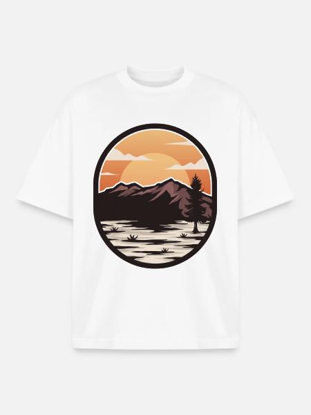 Sunrise in the mountains - Boxy Heavyweight Unisex Organic T-Shirt by Stanley/Stella - white