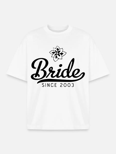 Bride since 2003 - Boxy Heavyweight Unisex Organic T-Shirt by Stanley/Stella - white
