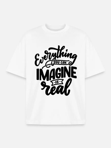 everything you can imagine is real - Boxy Heavyweight Unisex Organic T-Shirt by Stanley/Stella - white