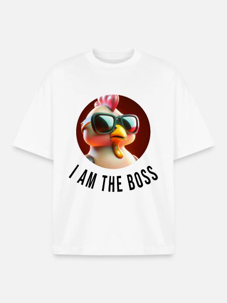 Cooles Huhn mit Sonnenbrille - Boxy Heavyweight Unisex Organic T-Shirt von Stanley/Stella - Weiß