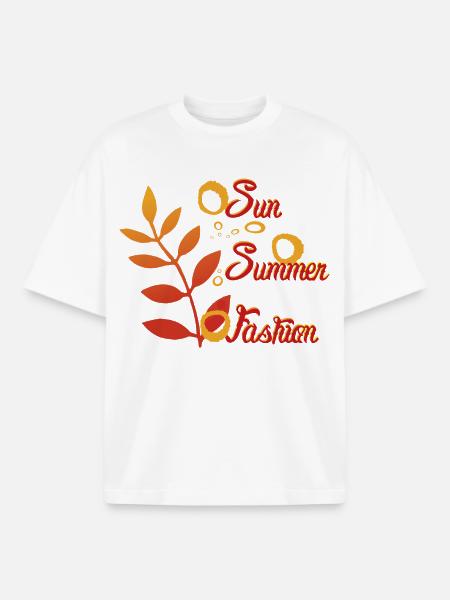 Palmier Soleil Été Mode Cadeaux Cadeaux - T-shirt unisexe boxy épais biologique Stanley/Stella - blanc