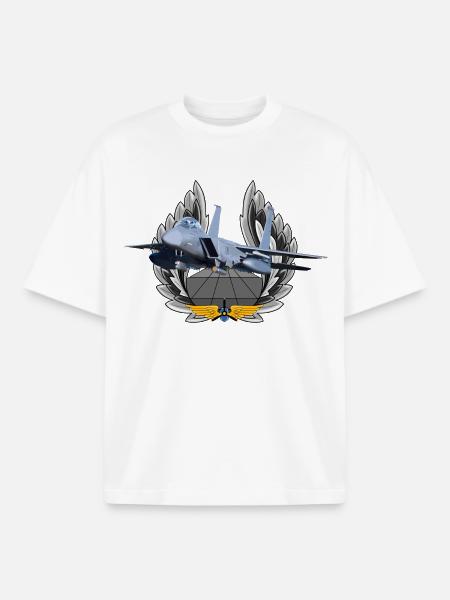 F-15 Eagle - T-shirt unisexe boxy épais biologique Stanley/Stella - blanc