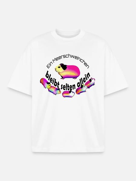 Bunte Meerschweinchen Statement - Boxy Heavyweight Unisex Organic T-Shirt von Stanley/Stella - Weiß
