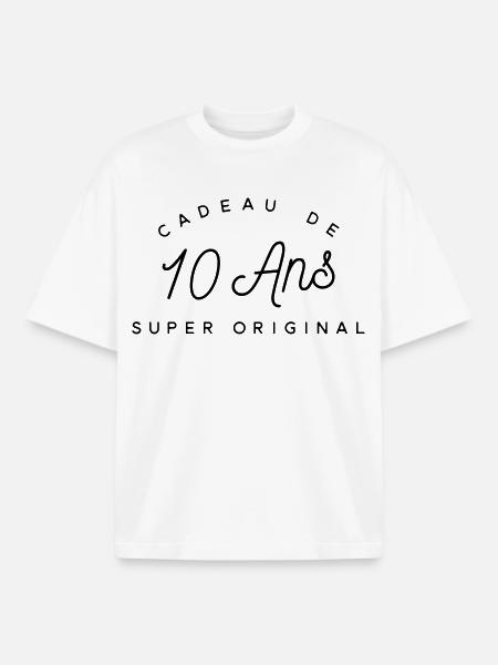 Cadeau 10 ans - T-shirt unisexe boxy épais biologique Stanley/Stella - blanc