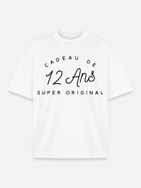 Cadeau 12 ans - T-shirt unisexe boxy épais biologique Stanley/Stella - blanc