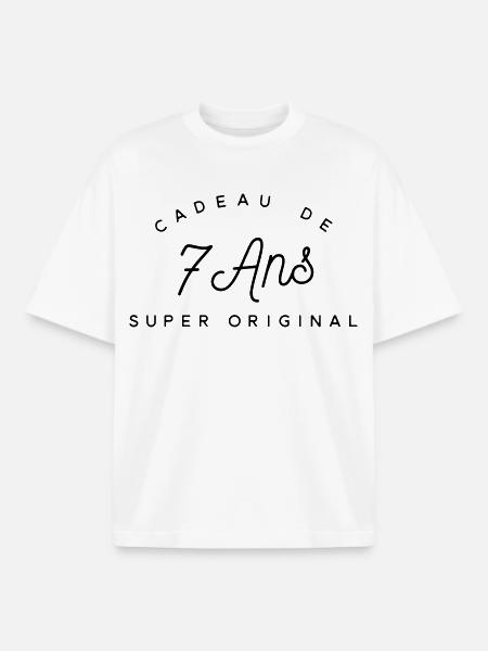 Cadeau 7 ans  - T-shirt unisexe boxy épais biologique Stanley/Stella - blanc