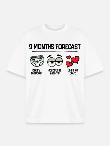 Naissance, Cœur, Enceinte, Déclaration, Parent, Bébé - T-shirt unisexe boxy épais biologique Stanley/Stella - blanc