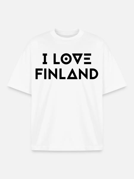 I LOVE FINLAND - Boxy Heavyweight Unisex Organic T-Shirt by Stanley/Stella - white