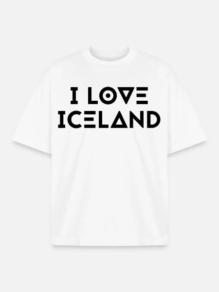 I LOVE ICELAND - Boxy Heavyweight Unisex Organic T-Shirt by Stanley/Stella - white