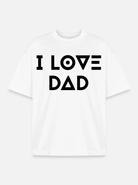 I LOVE DAD - Boxy Heavyweight Unisex Organic T-Shirt by Stanley/Stella - white
