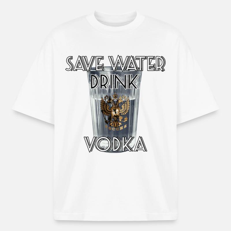 Save Water Drink Vodka Geschenk - Boxy Heavyweight Unisex Organic T-Shirt von Stanley/Stella - Weiß