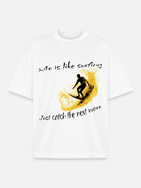 Sunwaves Surfer - Boxy Heavyweight Unisex Organic T-Shirt by Stanley/Stella - white