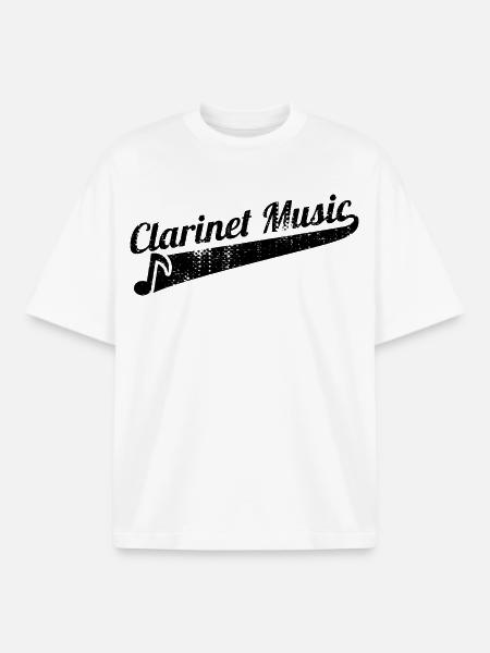 Clarinet music - Boxy Heavyweight Unisex Organic T-Shirt by Stanley/Stella - white