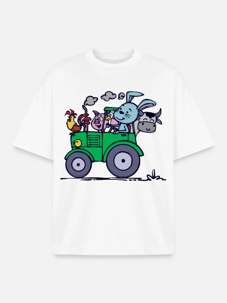 Agriculture Tracteur agricole Véhicule utilitaire - T-shirt unisexe boxy épais biologique Stanley/Stella - blanc
