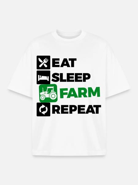 Kraftfahrzeug Traktor Statement Ackerbau Biobauer - Boxy Heavyweight Unisex Organic T-Shirt von Stanley/Stella - Weiß