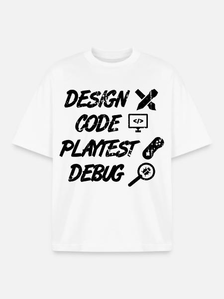 Design Code Playtest Debug - Boxy Heavyweight Unisex Organic T-Shirt by Stanley/Stella - white