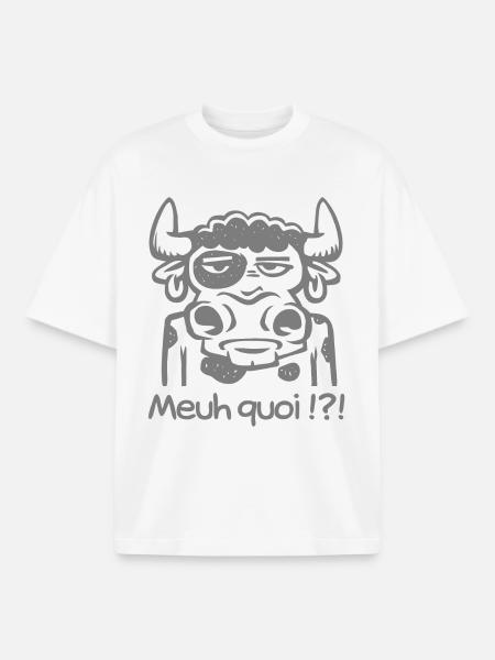 Meuh quoi ! - T-shirt unisexe boxy épais biologique Stanley/Stella - blanc