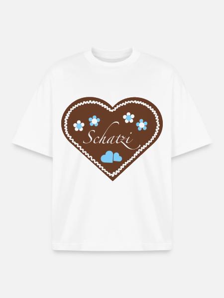 "Jahrmarkt-Liebe" Schatzi hellblau - Boxy Heavyweight Unisex Organic T-Shirt von Stanley/Stella - Weiß