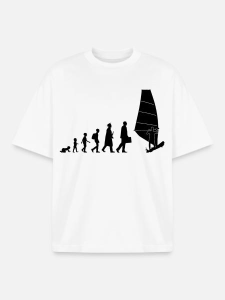 Development of windsurfing - Boxy Heavyweight Unisex Organic T-Shirt by Stanley/Stella - white