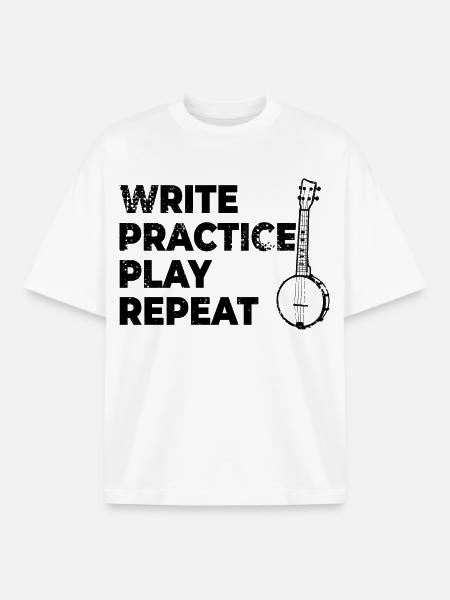 Motivating banjo saying - Boxy Heavyweight Unisex Organic T-Shirt by Stanley/Stella - white