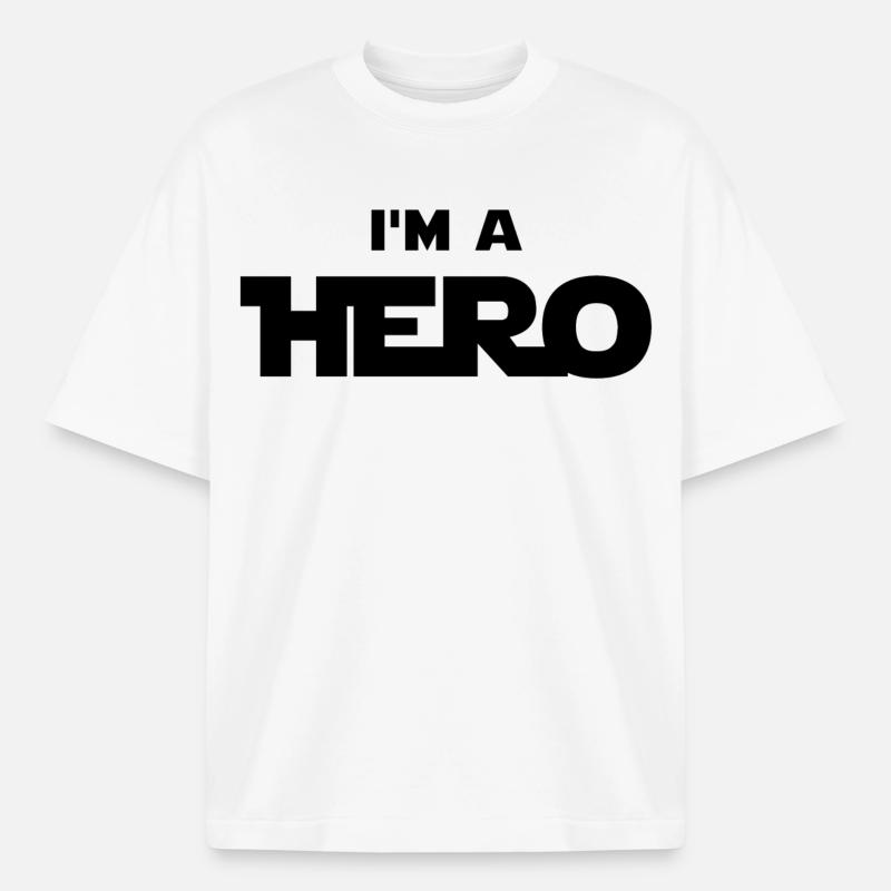 Ich bin ein Held (schwarz) - Boxy Heavyweight Unisex Organic T-Shirt von Stanley/Stella - Weiß