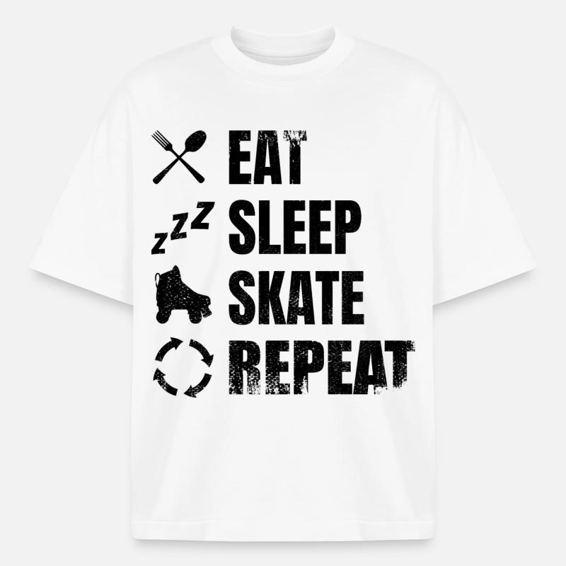 Roller skating routine - Heavyweight Boxy Unisex T-Shirt by Stanley/Stella - white