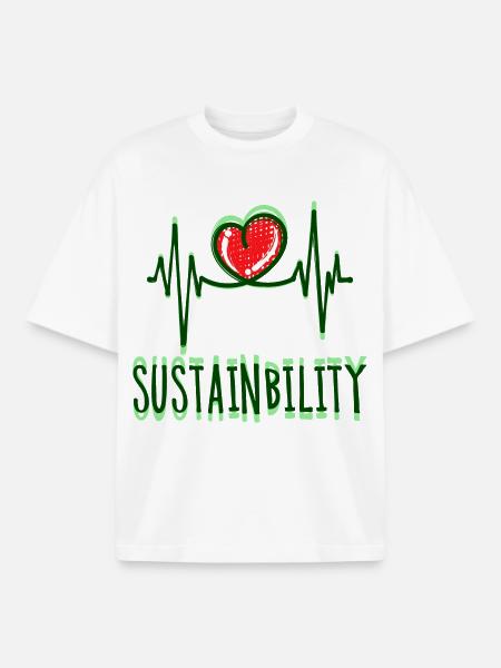 Environment Earth Heart Sustainability Statement Nature - Boxy Heavyweight Unisex Organic T-Shirt by Stanley/Stella - white