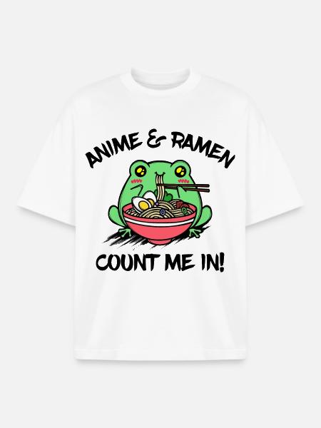Manga Animation Anime Ramen Animation Statement - Boxy Heavyweight Unisex Organic T-Shirt by Stanley/Stella - white