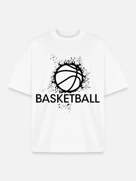 Basketball Blast Streetball Illustration Logo - Boxy Heavyweight Unisex Organic T-Shirt by Stanley/Stella - white