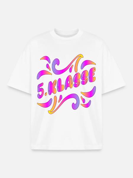 5. Klasse - SCHULWECHSEL - Boxy Heavyweight Unisex Organic T-Shirt von Stanley/Stella - Weiß