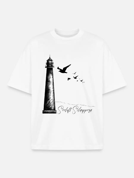 Leuchtturm – Seeluft Schnuppern - Boxy Heavyweight Unisex Organic T-Shirt by Stanley/Stella - white