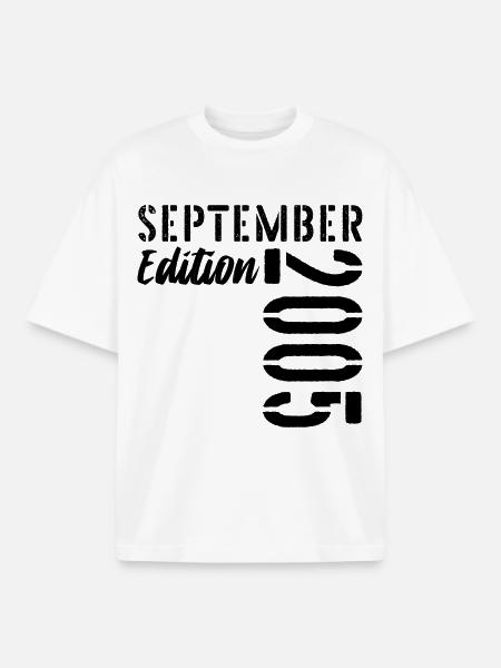 21ST BIRTHDAY SEPTEMBER 2005 - Boxy Heavyweight Unisex Organic T-Shirt by Stanley/Stella - white