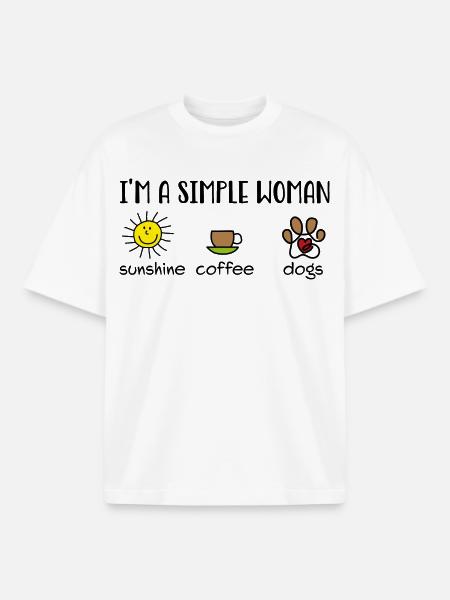 Disegni divertenti per i proprietari di cani - T-shirt unisex boxy pesante biologica di Stanley/Stella - bianco