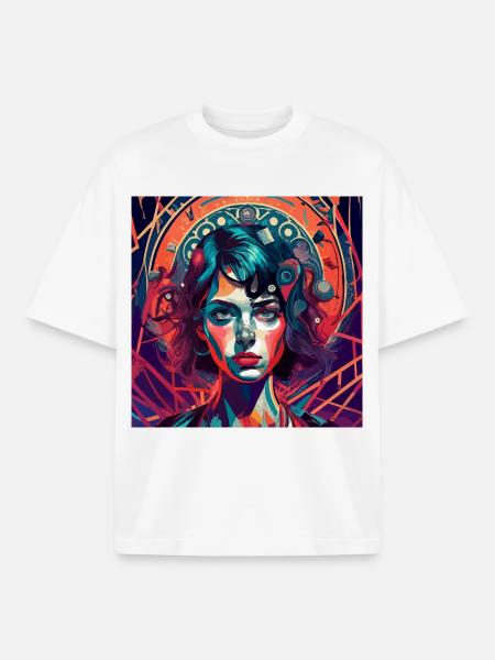 Psychedelic Lady - Boxy Heavyweight Unisex Organic T-Shirt von Stanley/Stella - Weiß