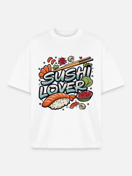 Sushi Lover - Boxy Heavyweight Unisex Organic T-Shirt by Stanley/Stella - white