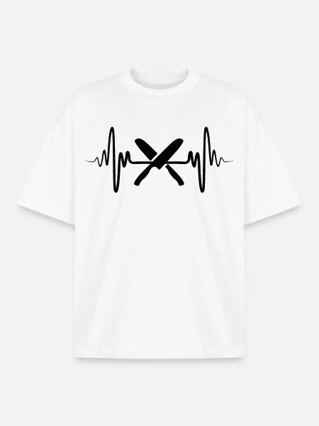 Chef's Knife Heart Line - Boxy Heavyweight Unisex Organic T-Shirt by Stanley/Stella - white
