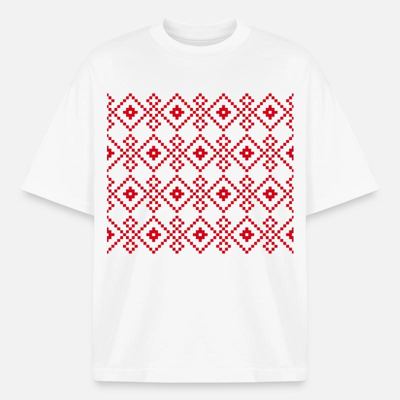 Weihnachtlicher einfarbiger Pullover (rot) - Boxy Heavyweight Unisex Organic T-Shirt von Stanley/Stella - Weiß
