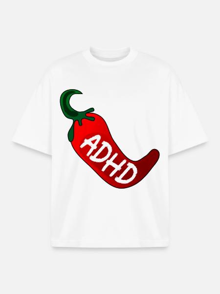 NEUORDIVERSITY ADHD PEPERONI - Boxy Heavyweight Unisex Organic T-Shirt by Stanley/Stella - white