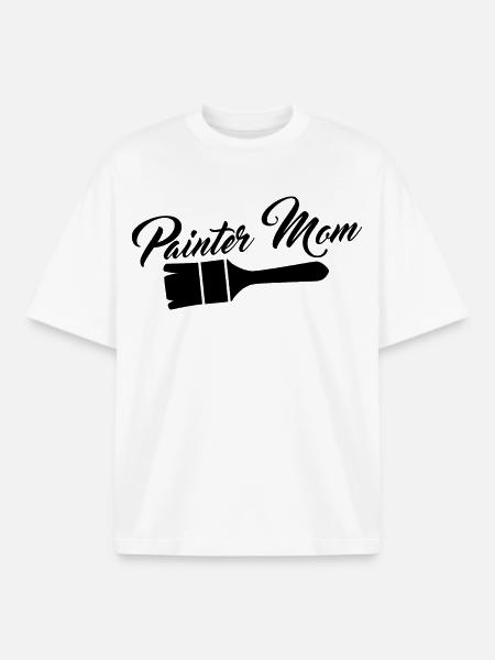 Painter Mom - Boxy Heavyweight Unisex Organic T-Shirt by Stanley/Stella - white