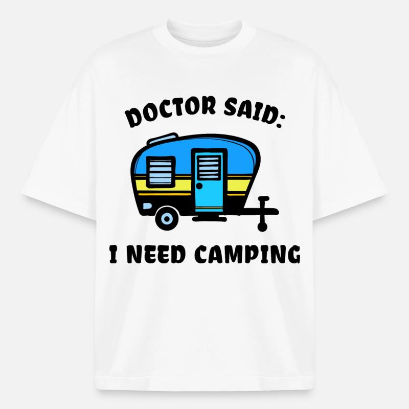 Camper Camping Wohnmobil Statement Wanderer - Boxy Heavyweight Unisex Organic T-Shirt von Stanley/Stella - Weiß