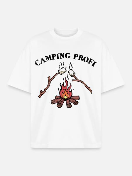 Camping, Campfire, Statement, Hiker, Campsite - Boxy Heavyweight Unisex Organic T-Shirt by Stanley/Stella - white