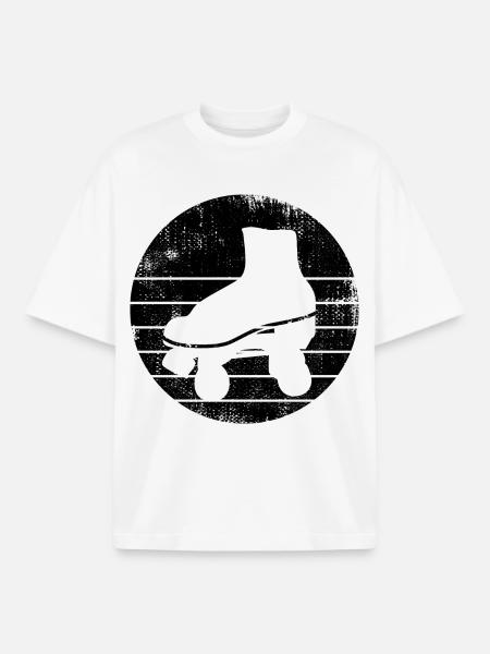 Roller Skates Sketch - Boxy Heavyweight Unisex Organic T-Shirt by Stanley/Stella - white