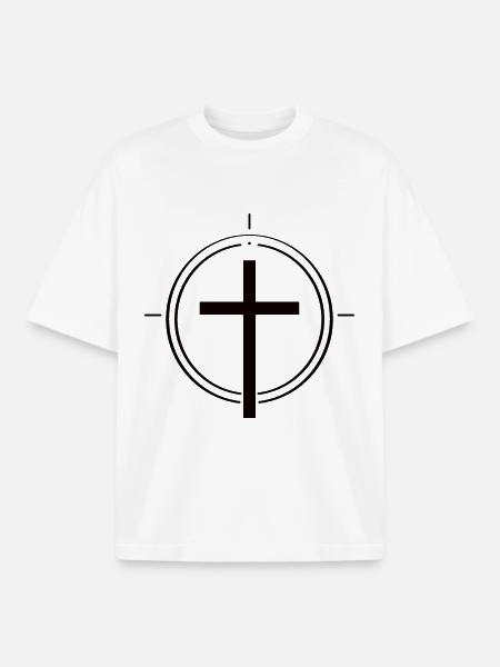 Simplement chrétien – Croix de la foi - T-shirt unisexe boxy épais biologique Stanley/Stella - blanc