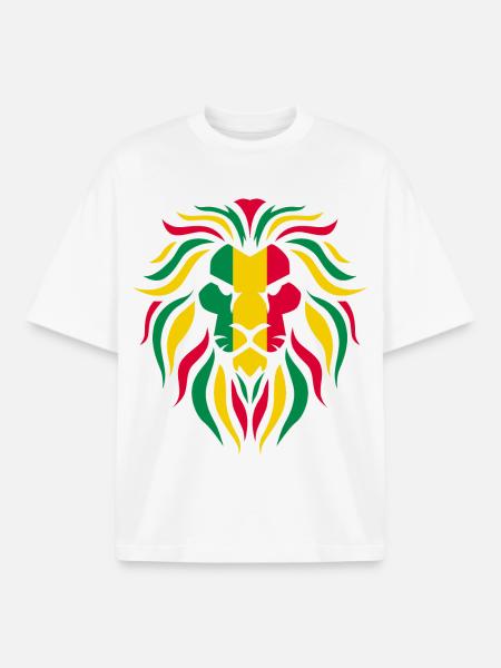 Reggae Rasta Löwe - Boxy Heavyweight Unisex Organic T-Shirt von Stanley/Stella - Weiß
