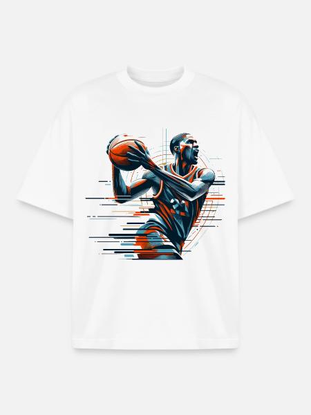 Basketball Dynamic Gift - Boxy Heavyweight Unisex Organic T-Shirt by Stanley/Stella - white