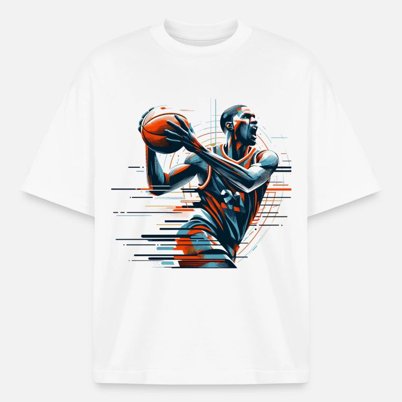 Basketball dynamisch Geschenk - Boxy Heavyweight Unisex Organic T-Shirt von Stanley/Stella - Weiß