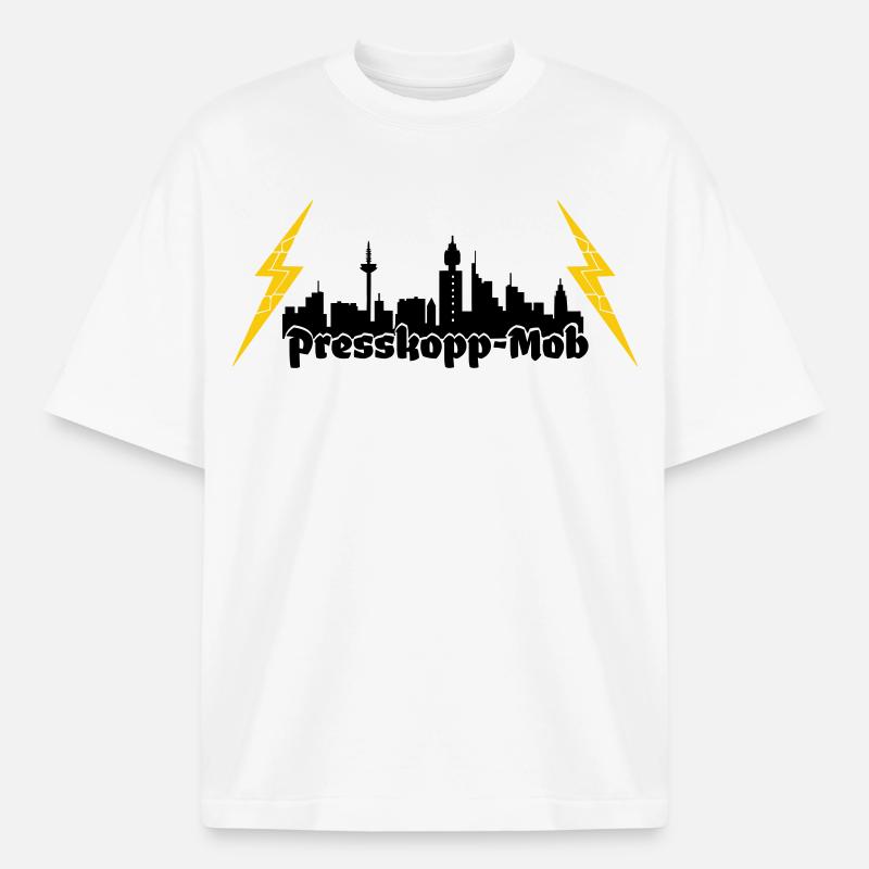 Presskopp Mob - ffm Skyline - Boxy Heavyweight Unisex Organic T-Shirt von Stanley/Stella - Weiß